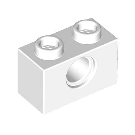LEGO Technic, Brick 1 x 2 with Hole, White [3700] 370001