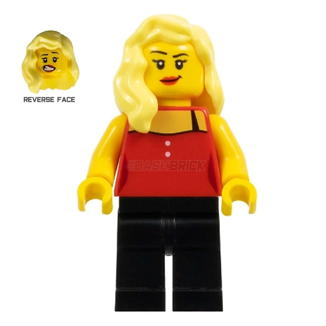 LEGO Minifigure - "Sharon Shoehorn" Red Top with Black Straps (2014) [THE LEGO MOVIE]