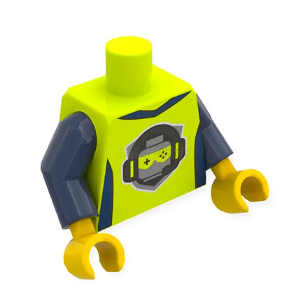 LEGO Minifigure Part - Torso, Gamer Head with Headphones print, Lime [973c05h01pr6383] 6428470