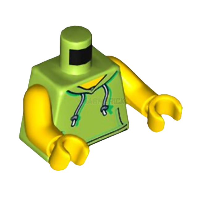 LEGO Minifigure Part - Torso Lime Green Hoodie, Yellow Arms [973pb2735c01]