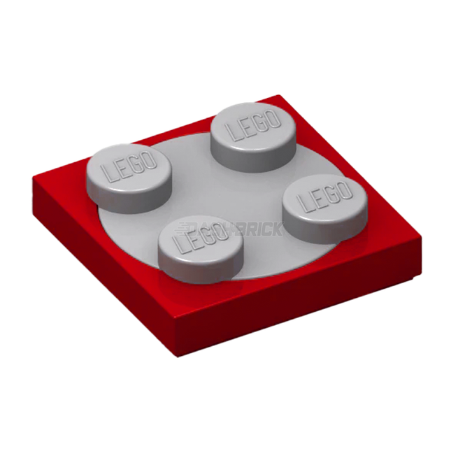 LEGO Turntable 2 x 2 Plate with Light Gray Top, Red [3680c02] 3680/3679