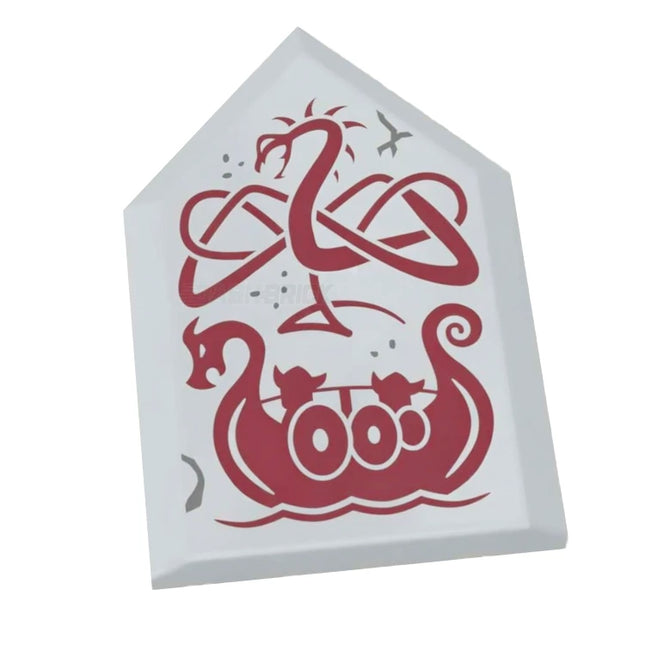 LEGO Minifigure Accessory - Tile, Red Dragon and Viking Ship (2 x 3) [22385pb313] 6449634