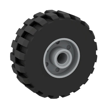 LEGO Wheel 18mm D. x 14mm, Truck/Tractor Black Tire 37 x 14, Light Grey [35578 + 55981] 6518604 6109684