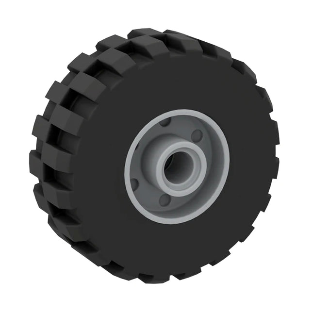 LEGO Wheel 18mm D. x 14mm, Truck/Tractor Black Tire 37 x 14, Light Grey [35578 + 55981] 6518604 6109684