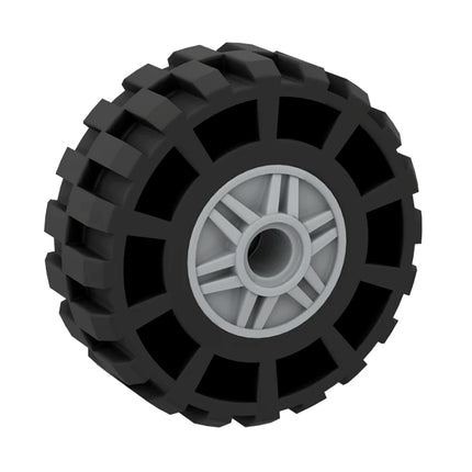 LEGO Wheel 18mm D. x 14mm, Truck/Tractor Black Tire 37 x 14, Light Grey [35578 + 55981] 6518604 6109684