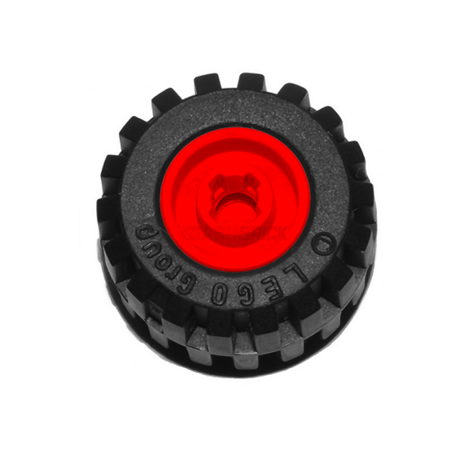 LEGO Wheel 11mm D. x 12mm Black Tire Tread Red 6014bc05 DASHBRICK