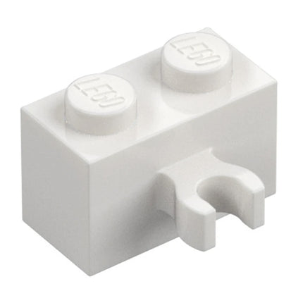 LEGO Brick, Modified 1 x 2, Open O Clip Thick (Vertical Grip), White [30237b] 6320300