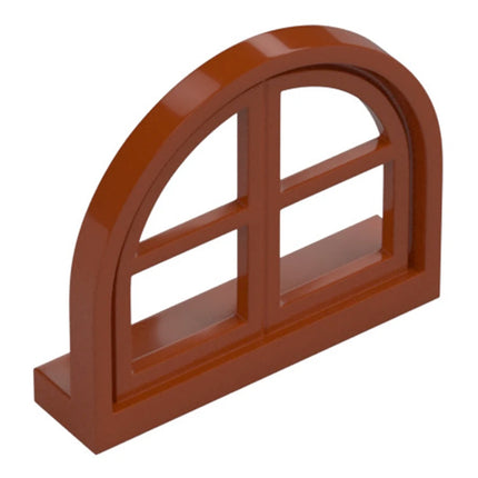 LEGO Window 1 x 4 x 3, Rounded Top with 4 Panes and Sill, Dark Orange [5260] 6468833