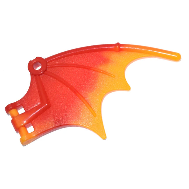 LEGO Dragon Wing 8 1/4 x 5, Marbled Bright Light Orange Trailing Edge [38547pb03]
