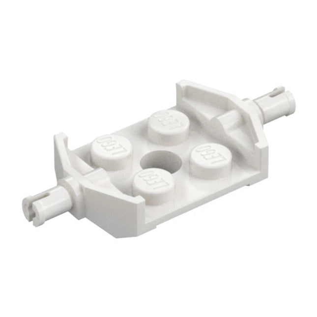 LEGO Plate, Modified 2 x 2, Wheels Holder Wide and Hole, White [6157] 4206209