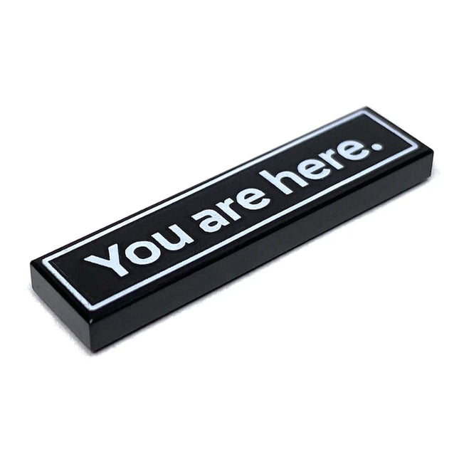 LEGO Minifigure Accessory - Tile, Sign 'You are here.' with Border (1 x 4 Tile) [2431pb0873] 6465966