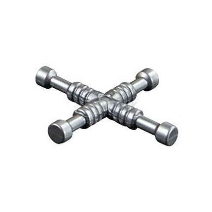 LEGO Minifigure Accessory - Tool, 4-Way Lug Wrench, Flat Silver [11402d]