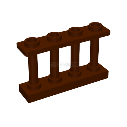 LEGO Fence 1 x 4 x 2 Spindled with 4 Studs, Reddish Brown [15332] 6066114