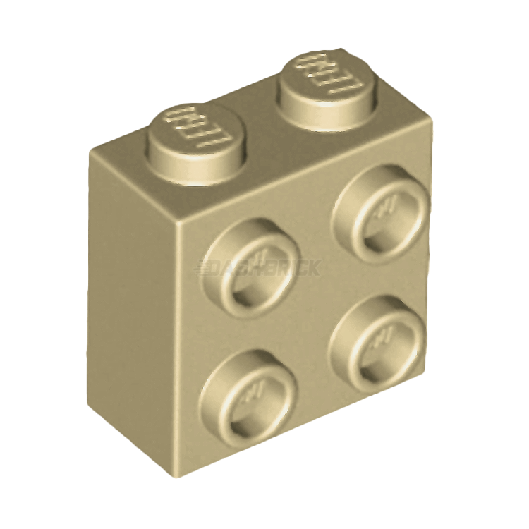 LEGO Brick, Modified x x 2/3 with Studs on One Side, Tan