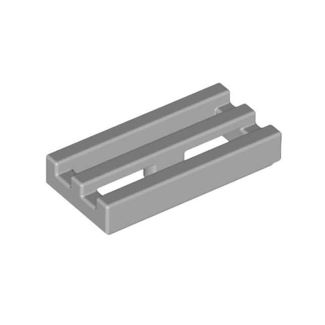 LEGO Tile, Modified 1 x 2 Grille, Bottom Groove/Lip, Light Grey [2412b] 4211350