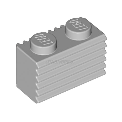 LEGO Brick, Modified 1 x 2, Grille Profile (Flutes), Light Grey [2877] 4211383