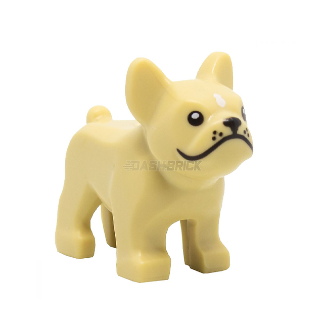 LEGO Minifigure Animal - Dog, Puppy, French Bulldog, White Spot on Forehead, Tan [29602pb01]