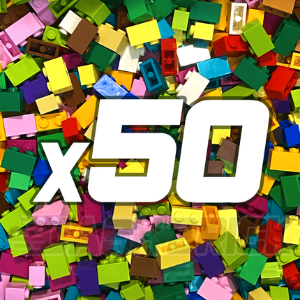 LEGO "Just Bricks - Pack of 50" - 1 x 2 Bricks [3004] Assorted Colours