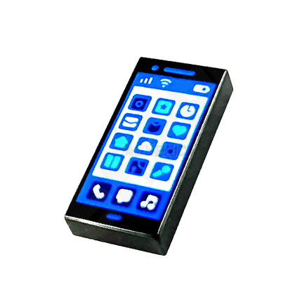 LEGO Minifigure Accessory - Mobile Phone/Cell Phone, Apps, Blue Menu [3069bpb0867]