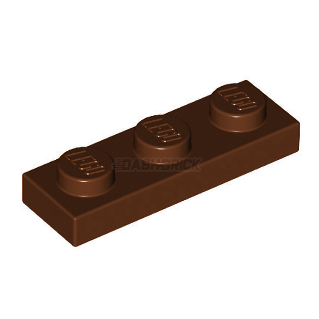 LEGO Plate, 1 x 3, Reddish Brown [3623] 4211152