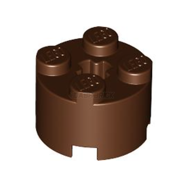 LEGO Brick, Round 2 x 2 with Axle Hole, Reddish Brown [3941] 4211166