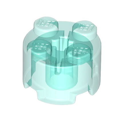 LEGO Brick, Round 2 x 2 with Axle Hole, Trans-Light Blue [3941]