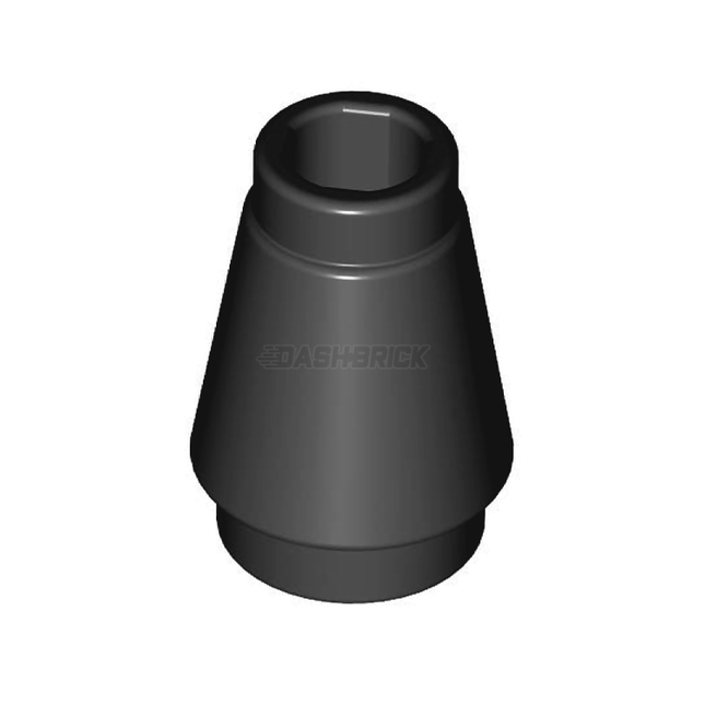 LEGO Cone 1 x 1 with Top Groove, Black [4589b] 4529236