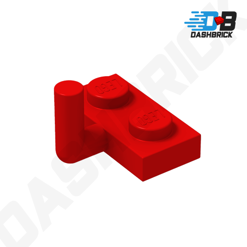 LEGO Plate, Modified 1 x 2, Bar Arm Up, Red [4623 / 4623b / 88072]