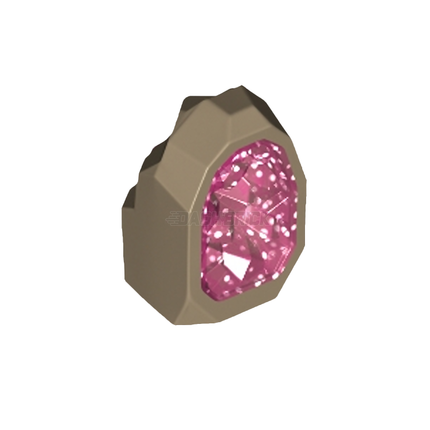 LEGO Rock 1 x 1 Geode with Glitter Trans-Dark Pink Crystal [49656pb02]