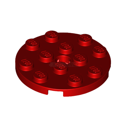 LEGO Plate, Round 4 x 4 with Hole, Red [60474]