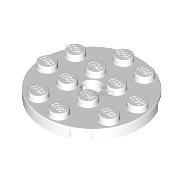 LEGO Plate, Round 4 x 4 with Hole, White [60474] 4515347