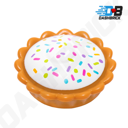 LEGO Minifigure Food - Pie/Cake, White Cream Filling, Sprinkles [93568pb004]