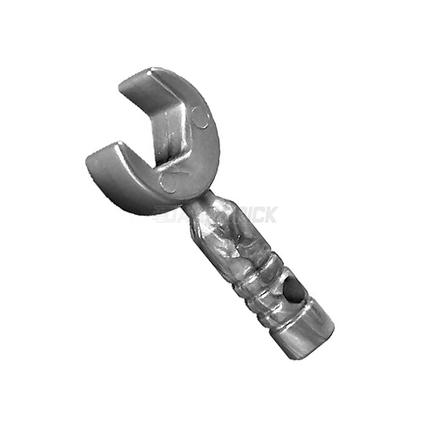 LEGO Minifigure Accessory - Tool, Open End Wrench, Flat Silver [11402g]