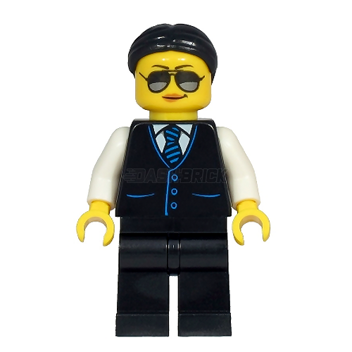 LEGO Minifigure - Limousine Driver/Security, Black Vest, Tie, Glasses [CITY]