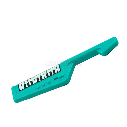 LEGO Minifigure Accessory - Guitar/Keytar with Black & White Keyboard Pattern, Dark Turquoise [66944pb02]