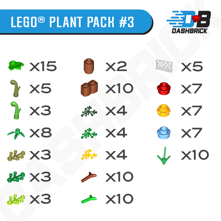 Bulk LEGO® Plant & Garden Pack #3 [120 Parts - Trees, Flowers, Plants]