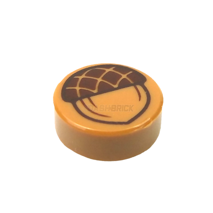 LEGO Minifigure Accessory - Tile, Acorn/Nut [98138pb070]