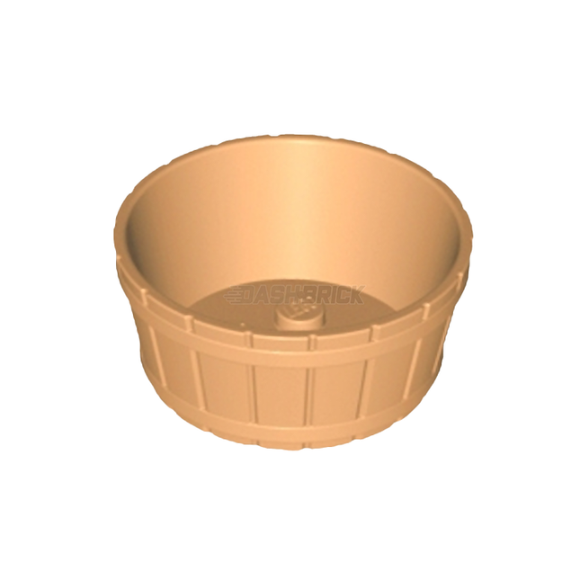 LEGO Container, Barrel Half Large with Axle Hole, Medium Nougat [64951]