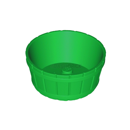 LEGO Container, Barrel Half Large with Axle Hole, Green [64951]