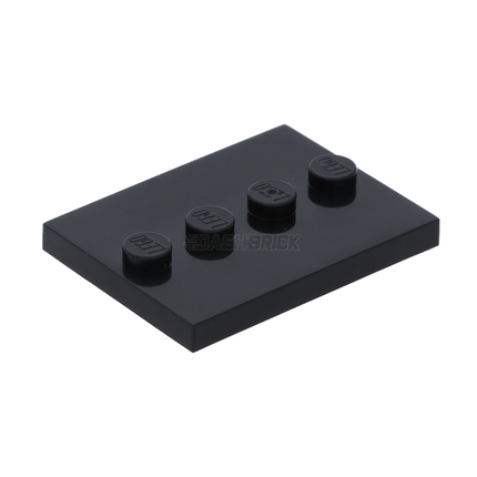 LEGO Tile, Modified 3 x 4 with 4 Studs in Center, (Minifigure Baseplate), Black [88646] 6076678