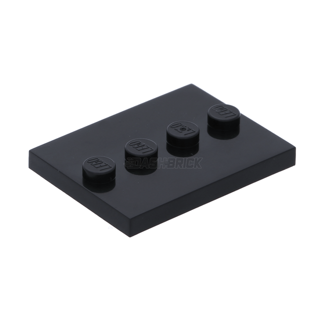 LEGO Tile, Modified 3 x 4 with 4 Studs in Center, (Minifigure Baseplate / Stand), Black [88646] 6076678