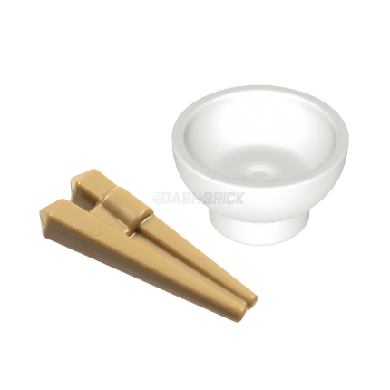 LEGO Minifigure Accessory - Bowl + Chopsticks [34172 + 79735]