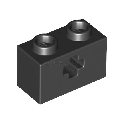 LEGO Technic, Brick 1 x 2 with Axle Hole, Black [32064] 6178922
