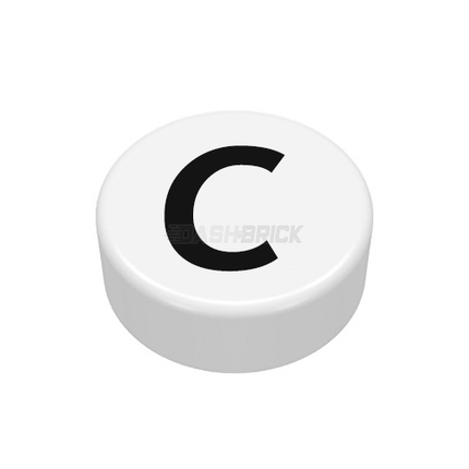 LEGO Minifigure Accessory - The Letter "C", Type/Lettering, White Tile [98138pb213]