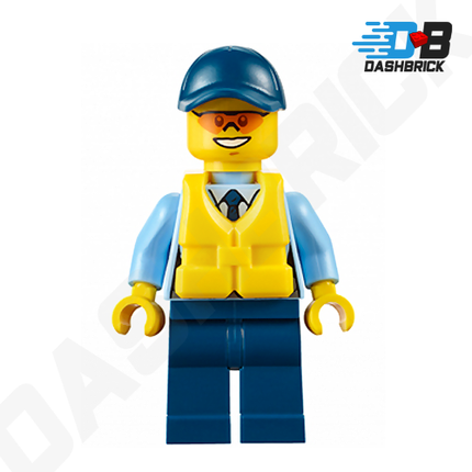 LEGO Minifigure -  Policeman, City Officer, Life Jacket, Orange Sunglasses [CITY]
