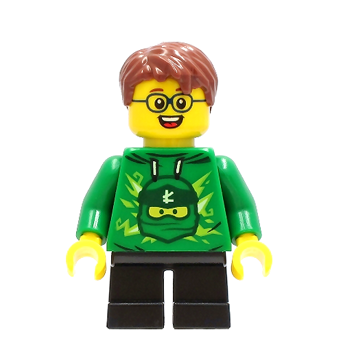 LEGO Minifigure Ninjago Fan Child Boy Green Ninjago Hoodie CITY DASHBRICK