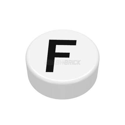 LEGO Minifigure Accessory - Tile, The Letter "F", Type/Lettering, White Tile [98138pb216]