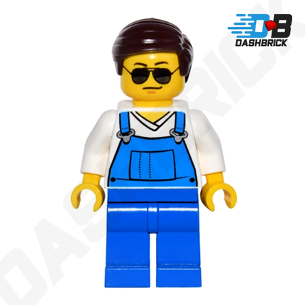 LEGO Minifigure - Blue Overalls Guy, Sunglasses [CITY]