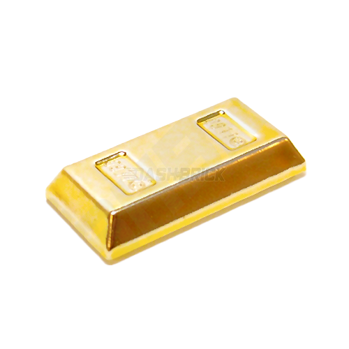 LEGO Minifigure Accessory Gold Bullion, Ingot Bar, Metalic