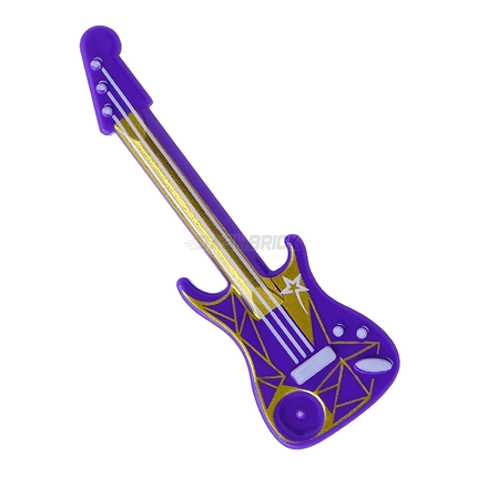 LEGO Minifigure Accessory - Guitar, Electric, Gold Geometric, Purple [11640pb01]